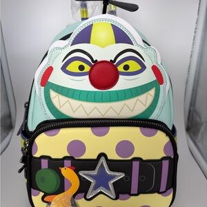 Loungefly Mint, Yellow & Purple Clown Face Mini Backpack